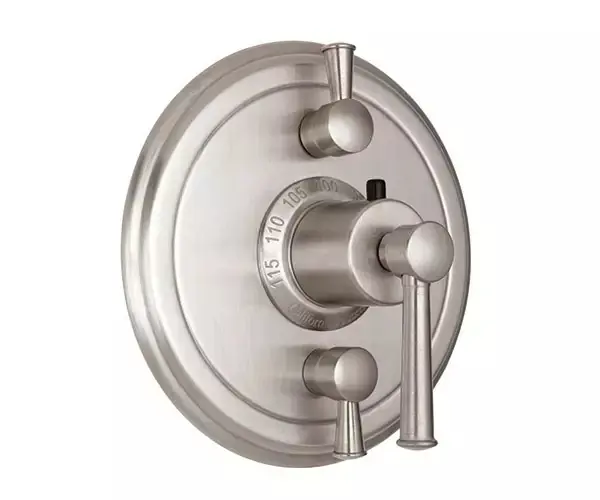 California Faucets TO-TH2L-48-PBU Miramar StyleTherm Trim Dual Volume Control Lever Handle