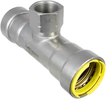 Aalberts Integrated Piping Systems PWR7481861 Apollo PowerPress Gas Threaded T-piece FFF 1 inchesx1 inchesxFPT1/2 inches