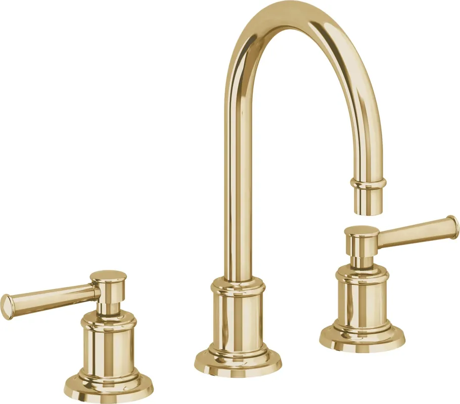California Faucets 4802ZB-PBU Miramar 8 in. Widespread Faucet Lever Handles ZeroDrain