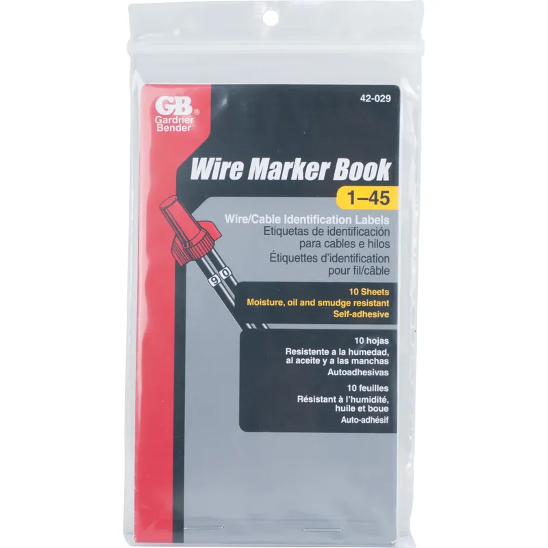 Gardner Bender 42-029 Wire Marker Booklet, 1-45