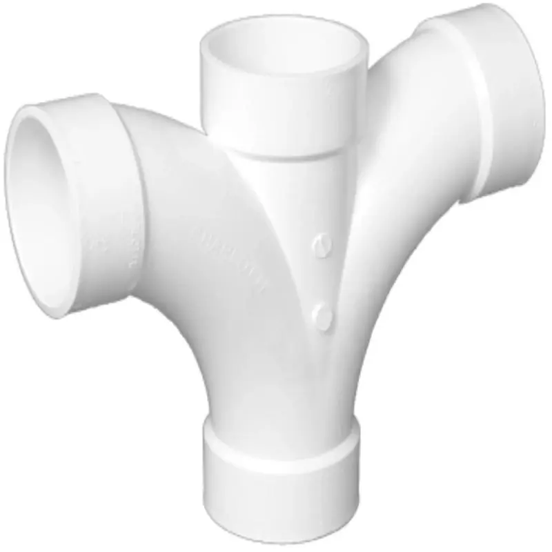 Charlotte Pipe PVC 00500 0600 2 in. Hub PVC Double Fixture Fitting