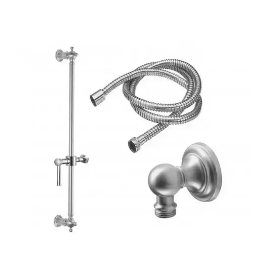 California Faucets 9129-48-PN Slide Bar Handshower Kit Lever Handle with Concave Base