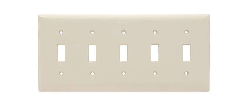 Pass & Seymour SP5-LA 5-Gang Thermoset Wall Plate 5 Toggle Switch Openings