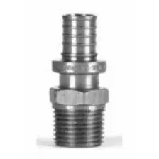 Rehau 260327-101 Everloc Dual Copper Adapter, 3/4 in, Everloc x MNPT, Brass