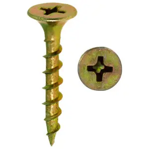 Minerallac 79620J Cully 6 x 1 inches Drywall Screw, Bugle Head, Coarse Thread, Phillips, Yellow Zinc