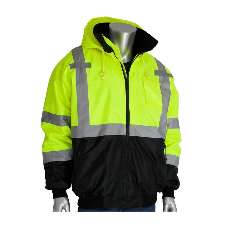 Protective Industrial Products 333-1766-LY/M Hi-Viz Yellow Polyester/Ripstop Jacket Medium