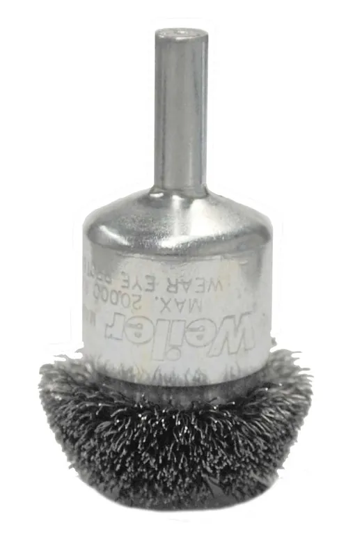 Weiler 10035 Circular Flared Crimped Wire End Brush, 1-1/4 inches, 0.08 inches Steel Fill