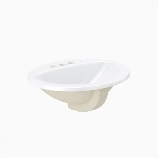 Sloan Led 3873072 SS3002-STG SloanTec Glaze 20 Inch Single Basin Drop-In Bathroom Sink with Overflow