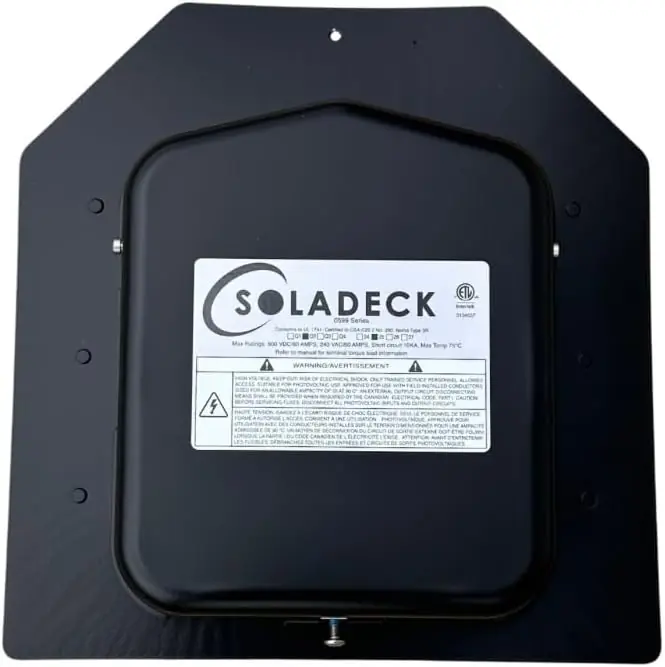 Soladeck 0599B Flashed Roof Mount Metal Junction Box