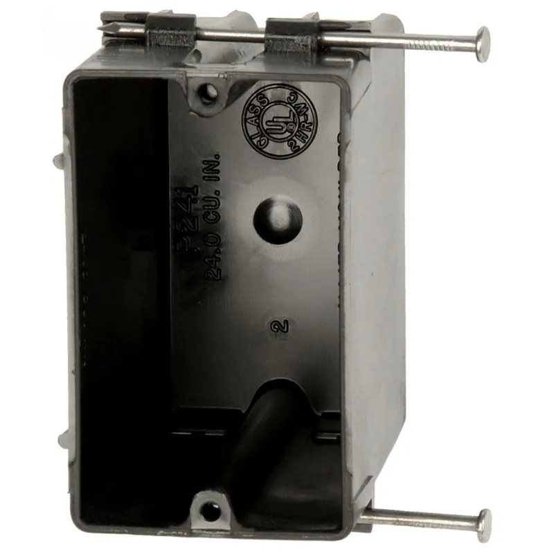 Allied P-241 3-9/16 x 2-1/4 x 3-3/4 Inch 24 In. 1-Gang NMSC PVC Switch/Receptacle Outlet Box