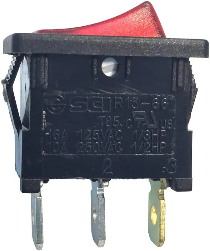 Gardner Bender GSW-48 Electrical Mini-Rocker Switch SPST ON-OFF 13 A/125V AC Spade Terminal