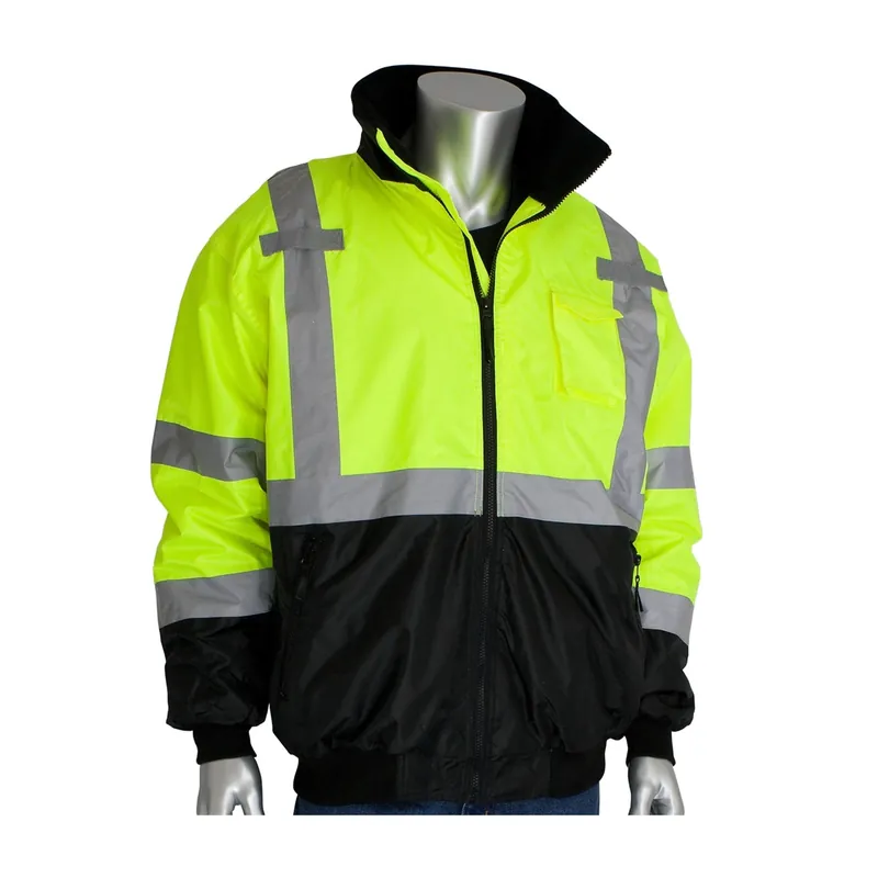 Protective Industrial Products 333-1766-LY/L Large Hi-Viz Yellow Polyester/Ripstop Jacket