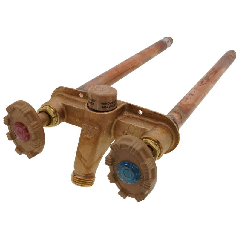 Woodford 22PX3-12-MH Model 22 12 inches 3/4 inches PEX Crimp Inlet Hot & Cold Anti-Siphon Wall Faucet w/ Metal Handle