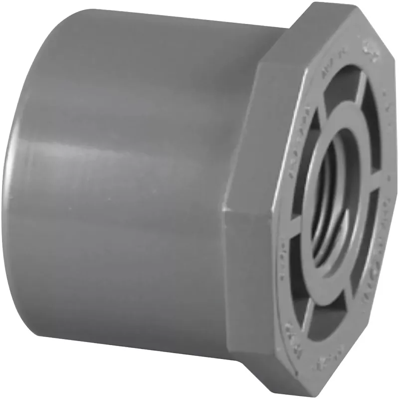 Charlotte Pipe PVC 08108 4600 bushing 2 in. spigot x 1-1/2 in. FIP schedule 80 reducing