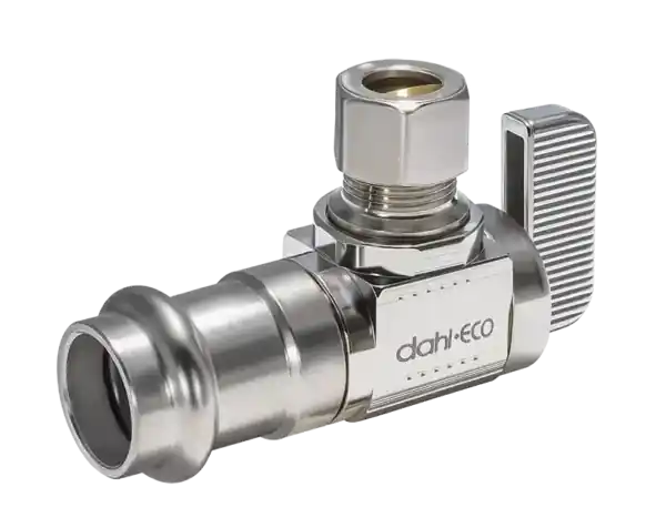 Dahl Valve 611-FP3-31 Mini-Ball Valve Supply Stop 1/2 Fem Press x 3/8 OD Comp