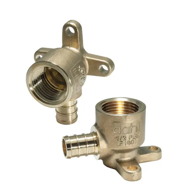 Dahl Valve DE-050-B Drop Ear Fitting 1/2 PEX x 1/2 FIP