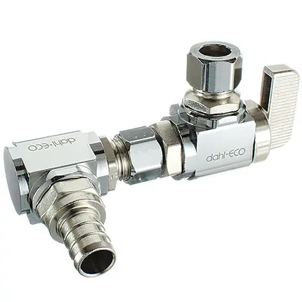 Dahl Valve EPX3-2386-A Skirted Toilet Kit 1/2 PEX Crimp x 3/8 OD Comp