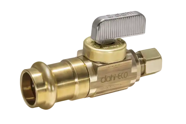 Dahl Valve 521-FP3-30 Mini-Ball Valve Supply Stop 1/2 Female Press x 1/4 OD Comp