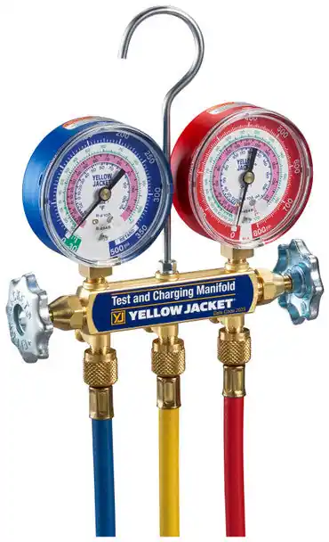 Yellow Jacket 42036 Series 41 A2L 2-Valve Manifold R32/454B/410A 60 inches Hoses