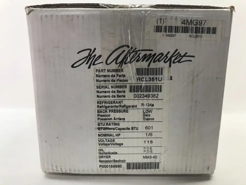 Aftermarket RCL351U Compressor LBP 1/6HP R134A