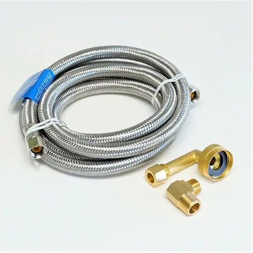 Sealed Unit Parts DW6SS Supco 6 feet Dishwasher Stainless Steel Inlet Line with 90 Degree Elbow