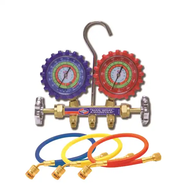 Uniweld Products QAL5SMEZ 2 Valve Brass Manifold with 2-1/2” LPF Gauges