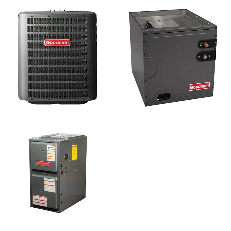 GOODMAN GLZS4BA2410+CAPTA2422C3+GR9S960803BN - 24K BTU Ducted Heat Pump System - R-32