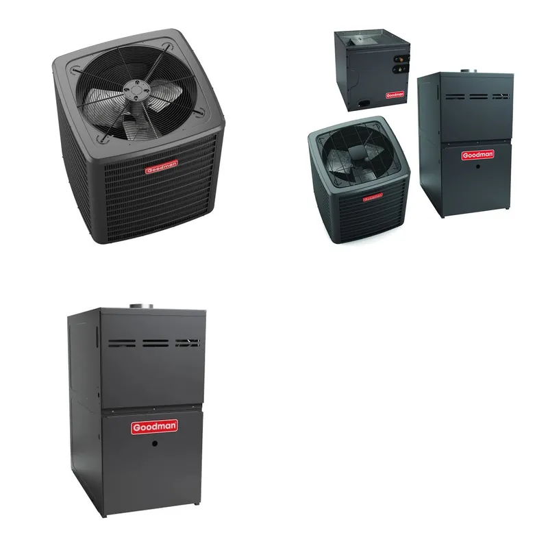 GOODMAN GLXS5BA3610+CAUTA4230C3+GR9S800805CU - 3 Ton Ducted Air Conditioner & Gas Furnace System - R-32