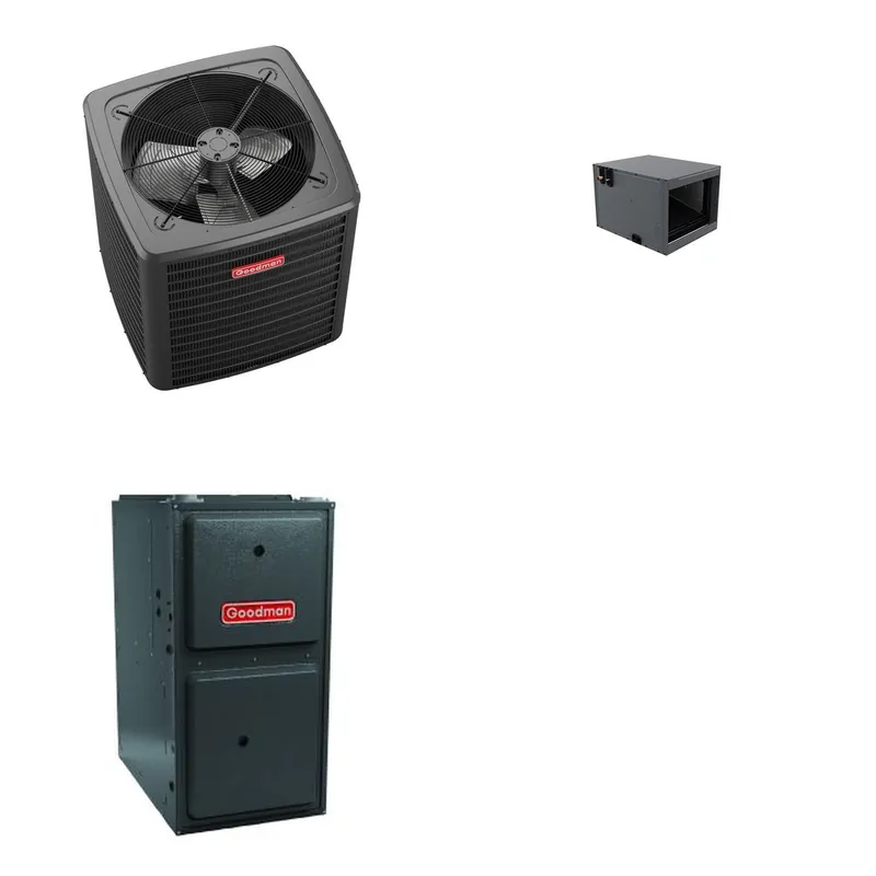 GOODMAN GLXS5BA3010+CHPTA3630C3+GR9S960403BU - 2.5 Ton Ducted Air Conditioner & Gas Furnace System - R-32