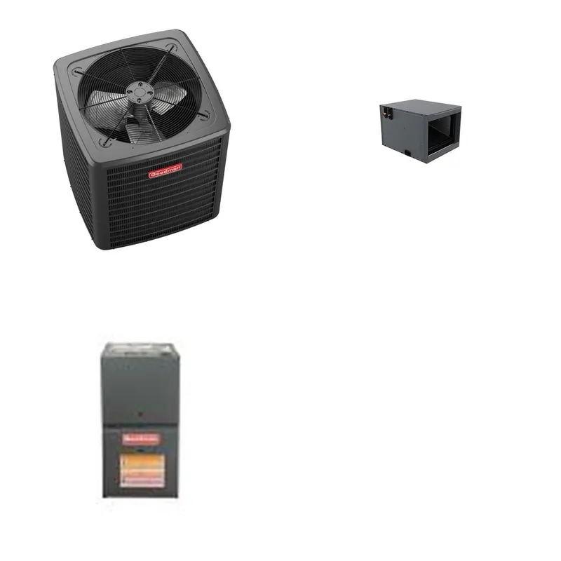 GOODMAN GLXS5BA3010+CHPTA3026B3+GR9S800403AN - 2.5 Ton Ducted Air Conditioner & Gas Furnace System - R-32