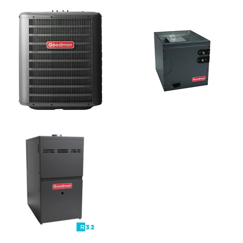 GOODMAN GLZS4BA3010+CAUTA3626B3+GR9S801005CN - 30K BTU Ducted Heat Pump System - R-32
