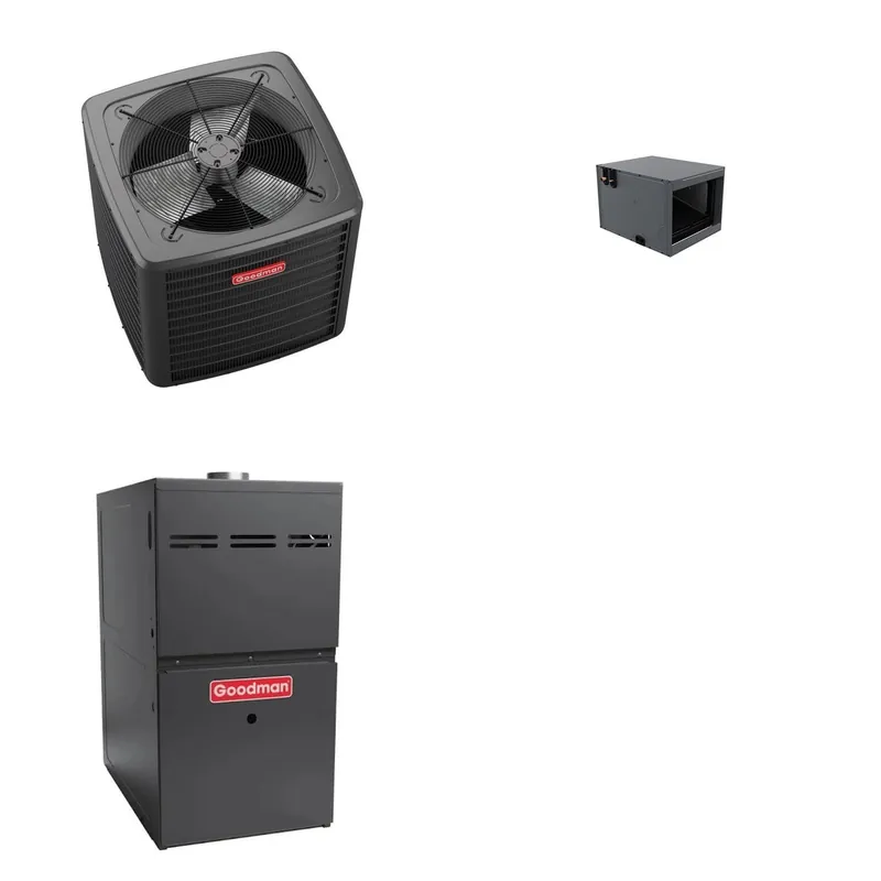 GOODMAN GLZS5BA1810+CHPTA2426C3+GR9S960403AN - 18K BTU Ducted Heat Pump System - R-32