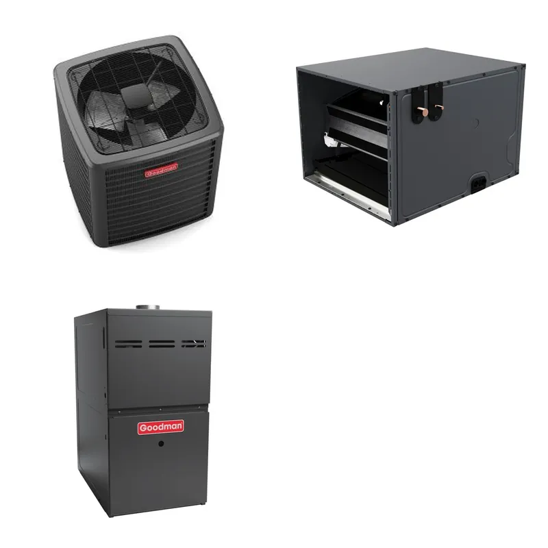 GOODMAN GLXS5BA4810+CHPTA4830C3+GR9S800804CN - 4 Ton Ducted Air Conditioner & Gas Furnace System - R-32