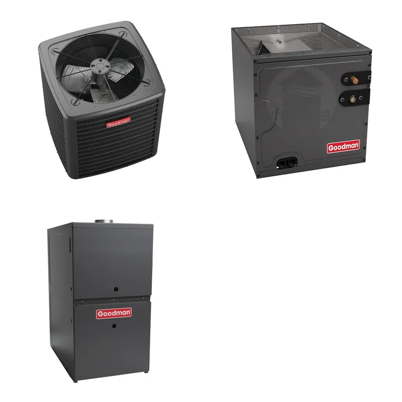 GOODMAN GLXS4BA2410+CAPTA3022C3+GR9S800603AU - 2 Ton Ducted Air Conditioner & Gas Furnace System - R-32