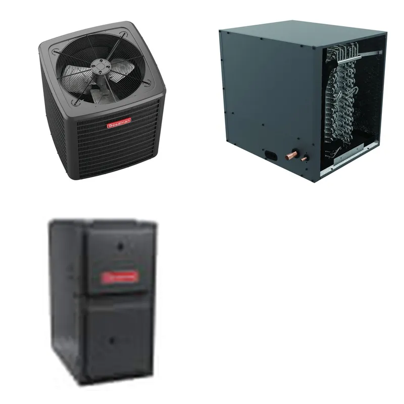 GOODMAN GLXS4BA1810+CHPTA2426B3+GR9S920803BN - 1.5 Ton Ducted Air Conditioner & Gas Furnace System - R-32