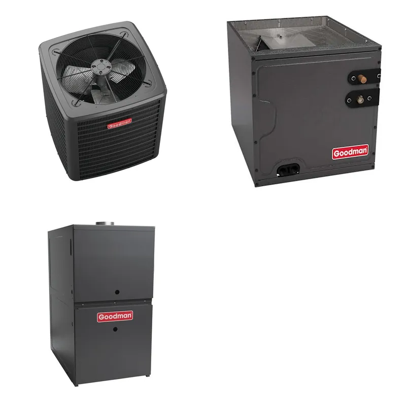 GOODMAN GLXS4BA2410+CAPTA2422C3+GR9S800603AU - 2 Ton Ducted Air Conditioner & Gas Furnace System - R-32
