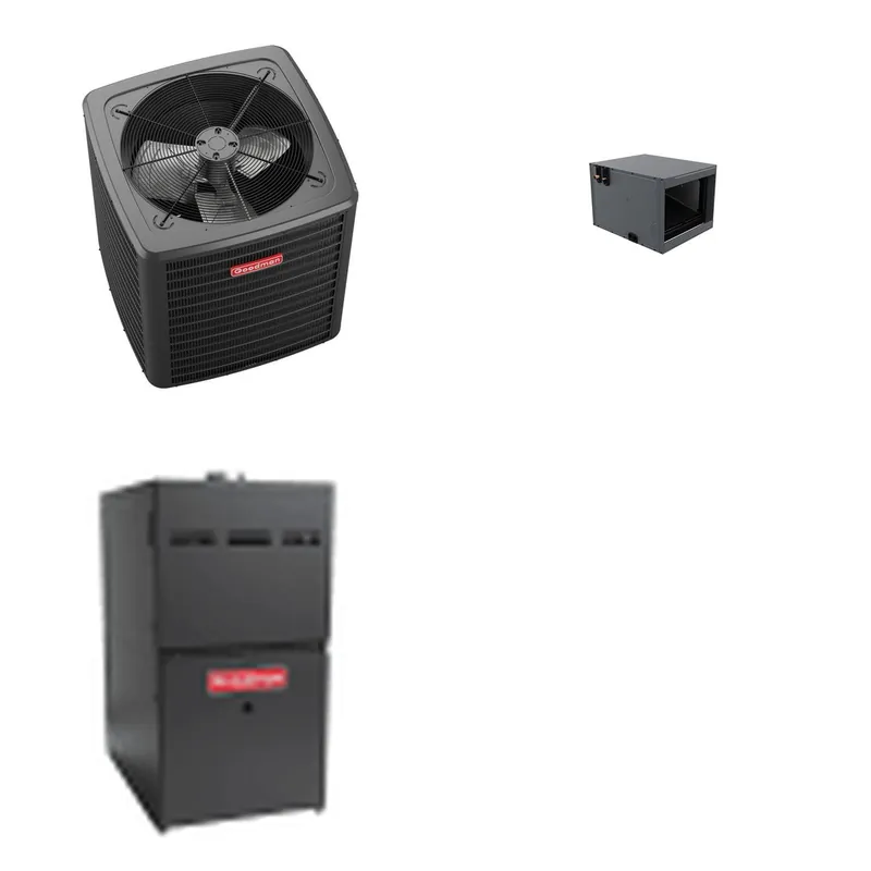 GOODMAN GLXS5BA3010+CHPTA3026C3+GR9S800604BN - 2.5 Ton Ducted Air Conditioner & Gas Furnace System - R-32