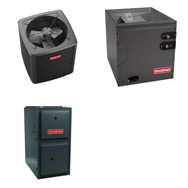 GOODMAN GLXS4BA2410+CAPTA2422C3+GR9S960403BU - 2 Ton Ducted Air Conditioner & Gas Furnace System - R-32