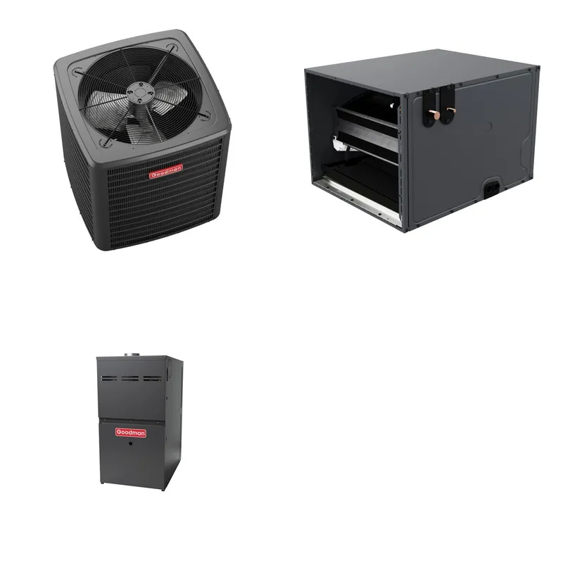 GOODMAN GLXS5BA4210+CHPTA4230C3+GR9S800805CN - 3.5 Ton Ducted Air Conditioner & Gas Furnace System - R-32