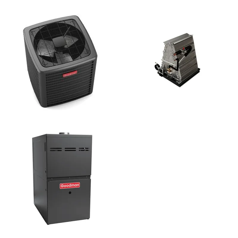 GOODMAN GLXS5BA4810+CAUTA6030D3+GR9S800804CN - 4 Ton Ducted Air Conditioner & Gas Furnace System - R-32