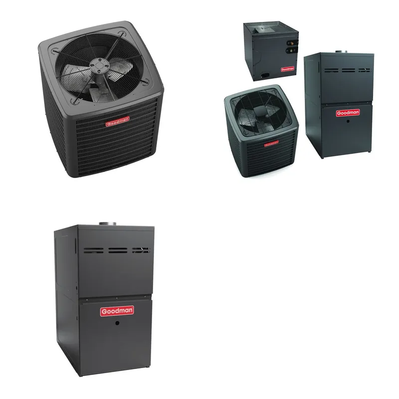 GOODMAN GLXS5BA4210+CAUTA4230C3+GR9S960805CN - 3.5 Ton Ducted Air Conditioner & Gas Furnace System - R-32