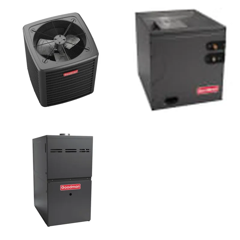 GOODMAN GLXS5BA6010+CAPTA6030D3+GR9S960805CN - 5 Ton Ducted Air Conditioner & Gas Furnace System - R-32