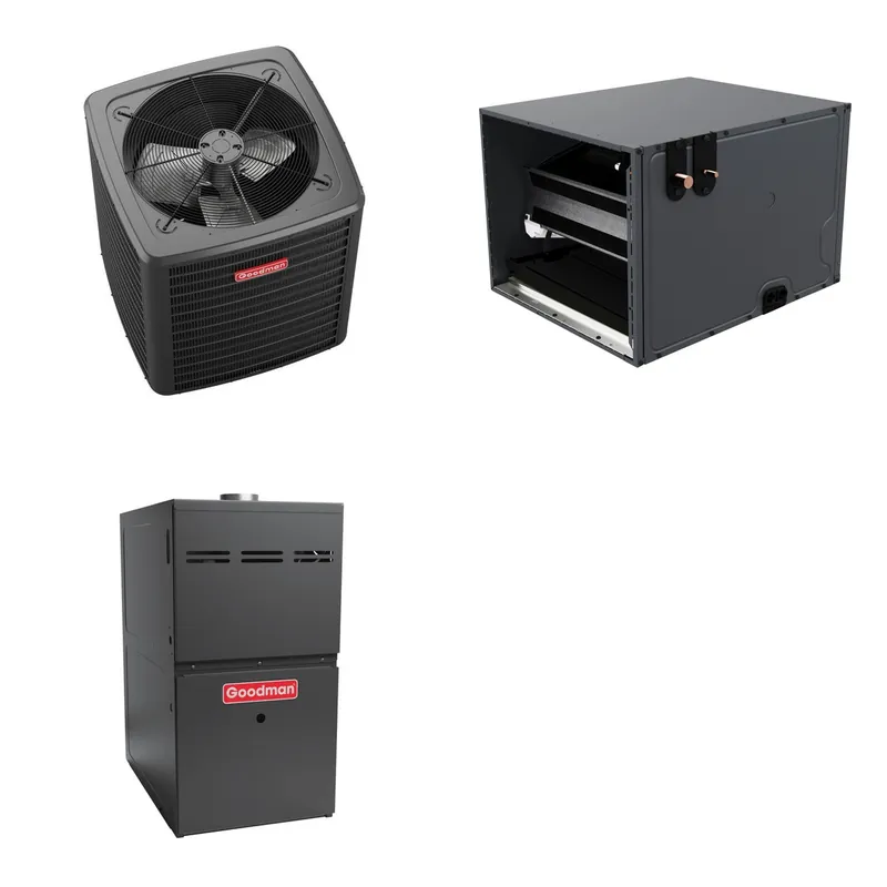 GOODMAN GLXS5BA3610+CHPTA4230C3+GR9S800804CN - 3 Ton Ducted Air Conditioner & Gas Furnace System - R-32
