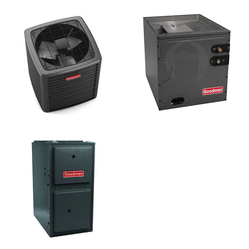 GOODMAN GLXS5BA1810+CAPTA3026C3+GR9S960403BU - 1.5 Ton Ducted Air Conditioner & Gas Furnace System - R-32