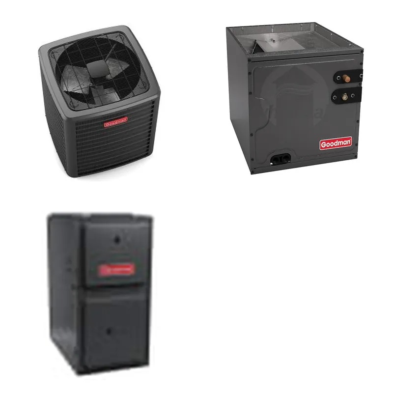 GOODMAN GLXS5BA1810+CAPTA3026C3+GR9S920603BN - 1.5 Ton Ducted Air Conditioner & Gas Furnace System - R-32