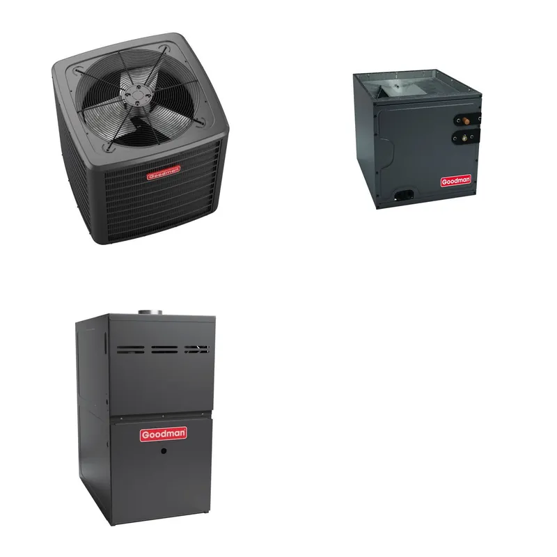 GOODMAN GLZS5BA3010+CAUTA3626B3+GR9S921004CN - 30K BTU Ducted Heat Pump System - R-32
