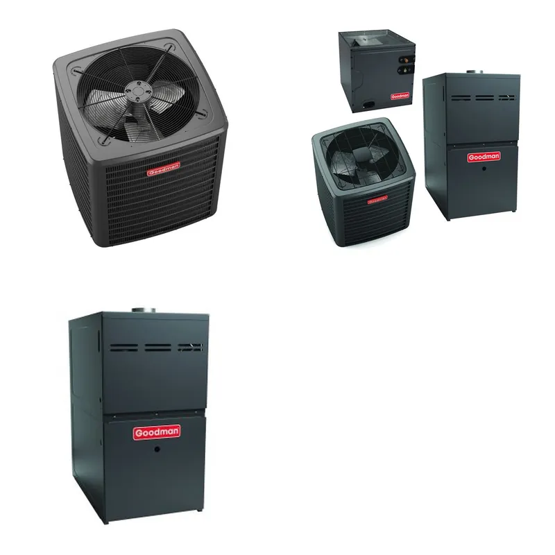 GOODMAN GLXS5BA3610+CAUTA4230C3+GR9S960805CU - 3 Ton Ducted Air Conditioner & Gas Furnace System - R-32