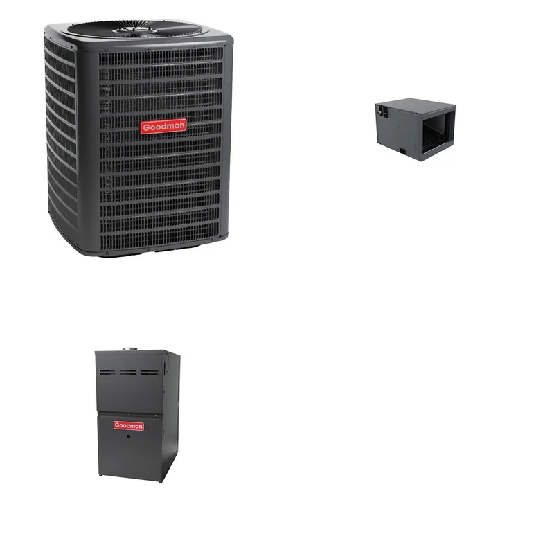 GOODMAN GLZS4BA1810+CHPTA2426C3+GR9S800603BN - 18K BTU Ducted Heat Pump System - R-32