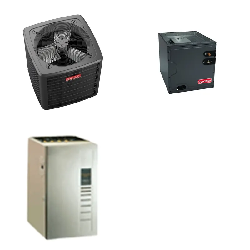GOODMAN GLZS5BA3610+CAUTA3626B3+GR9S960603BU - 36K BTU Ducted Heat Pump System - R-32