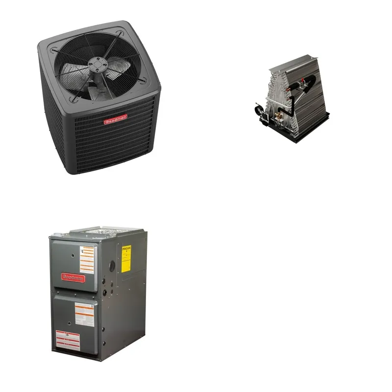 GOODMAN GLXS5BA2410+CAUTA3026C3+GR9S960803BN - 2 Ton Ducted Air Conditioner & Gas Furnace System - R-32
